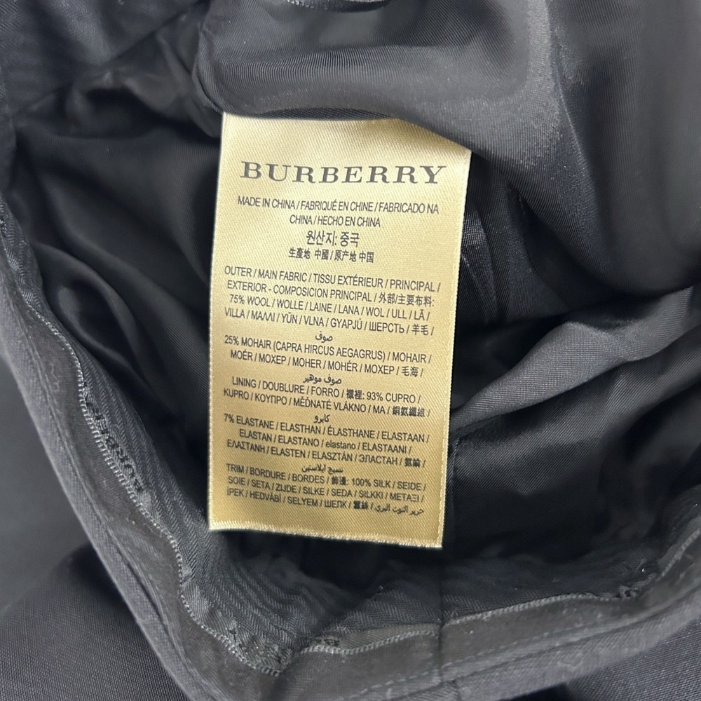 Burberry Uniform Black Wool Mohair Trousers Satin Racer Stripes Size 2 - Picture 7 of 7